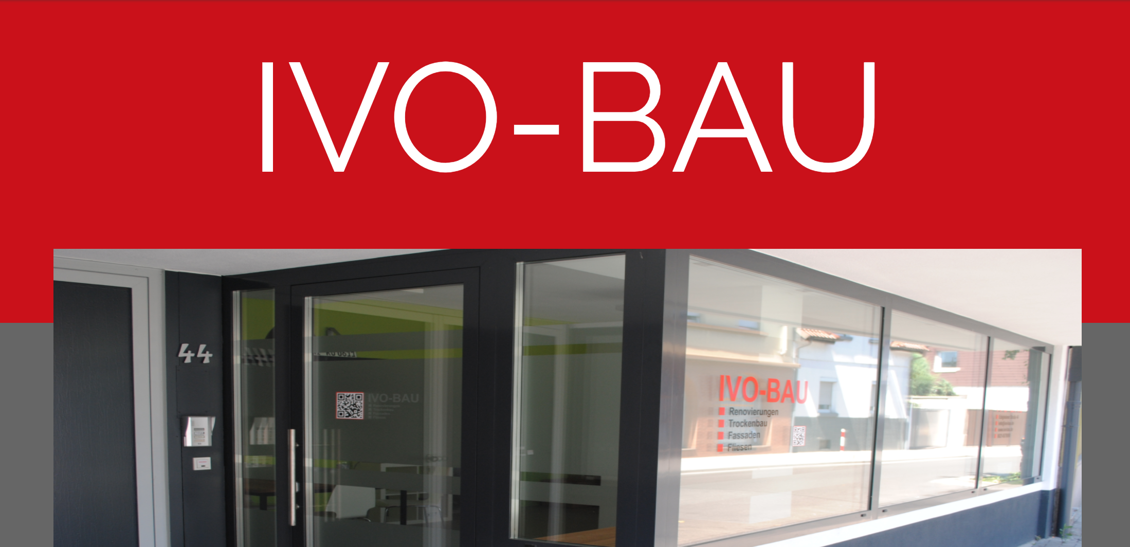 An old version of IVO-BAU.de - showing the title and a picture of the office